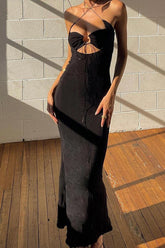 CrissCross Halter Cutout Tie-up Dress